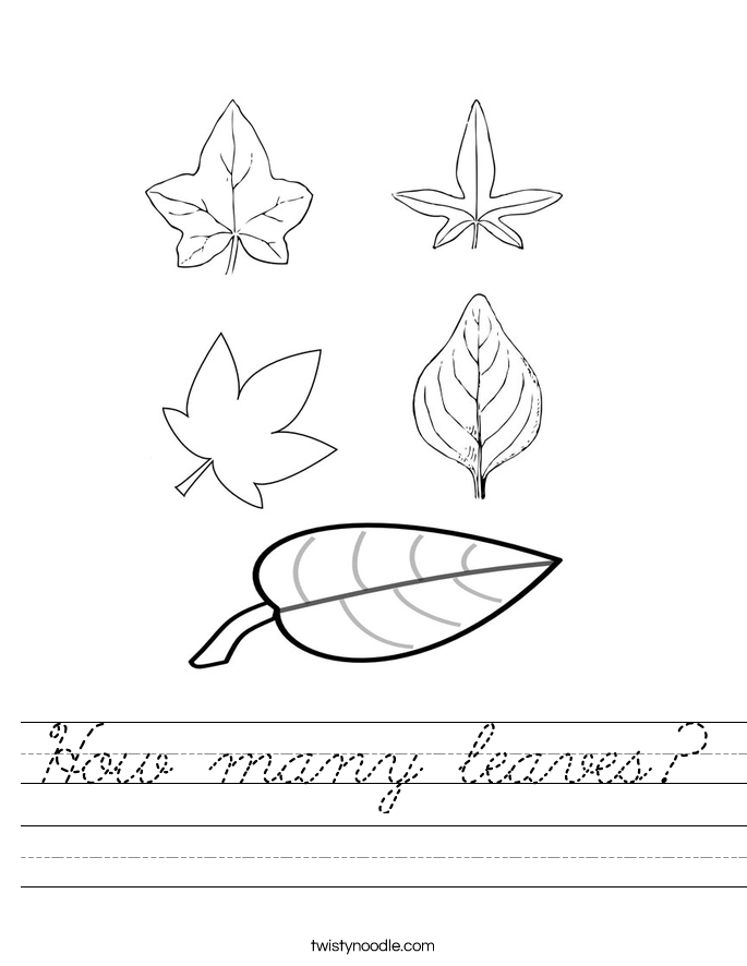 How many leaves? Worksheet