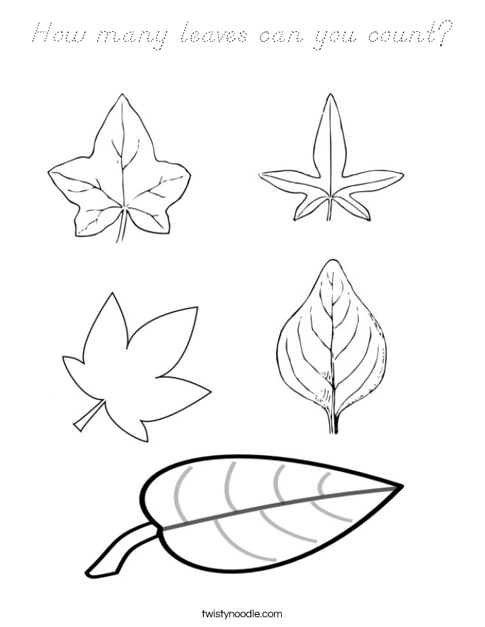 How many leaves can you count? Coloring Page