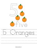 5 Oranges Worksheet