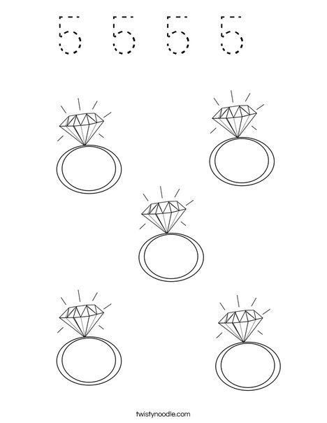5 Rings Coloring Page