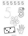 5 5 5 5 5 5  Coloring Page