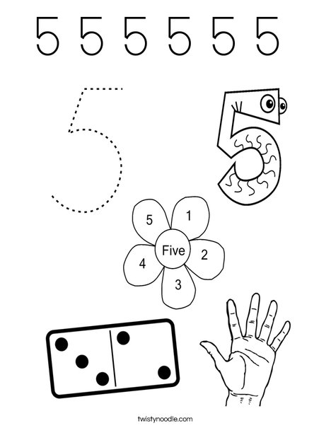 5 Coloring Page
