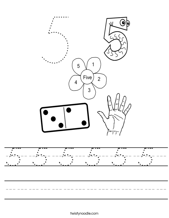 5 5 5 5 5 5  Worksheet