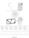 5 5 5 5 5 5  Worksheet