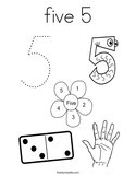 five 5 Coloring Page
