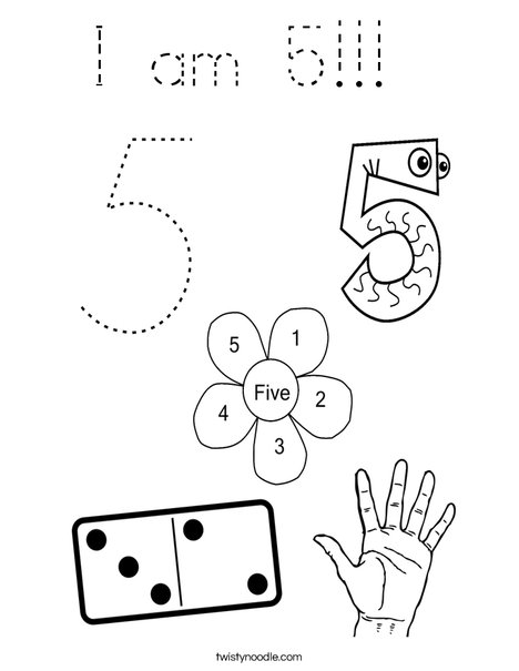 5 Coloring Page