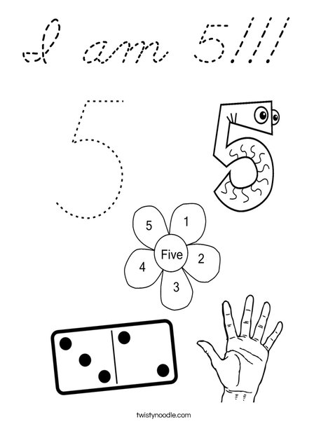 5 Coloring Page