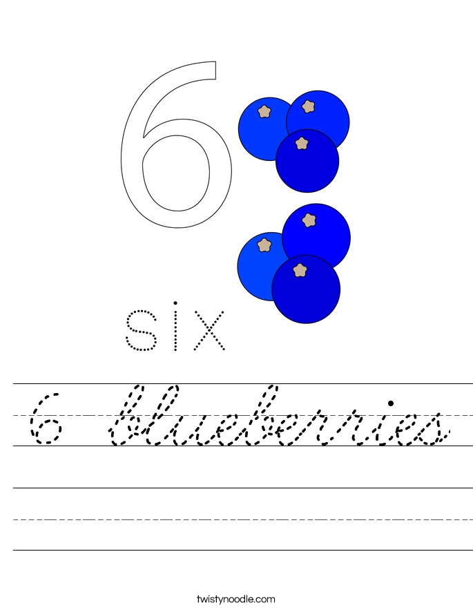 6 blueberries Worksheet