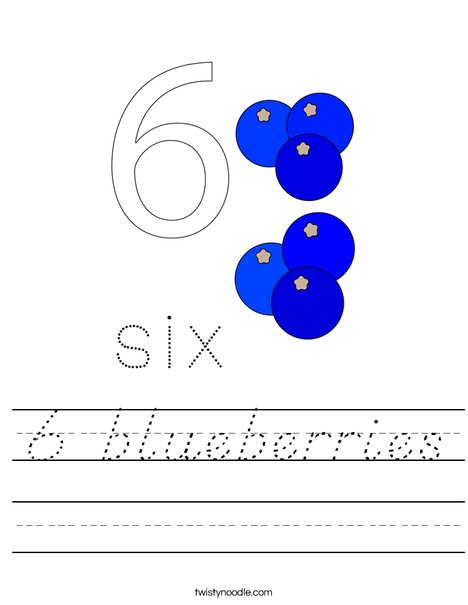 6 blueberries Worksheet