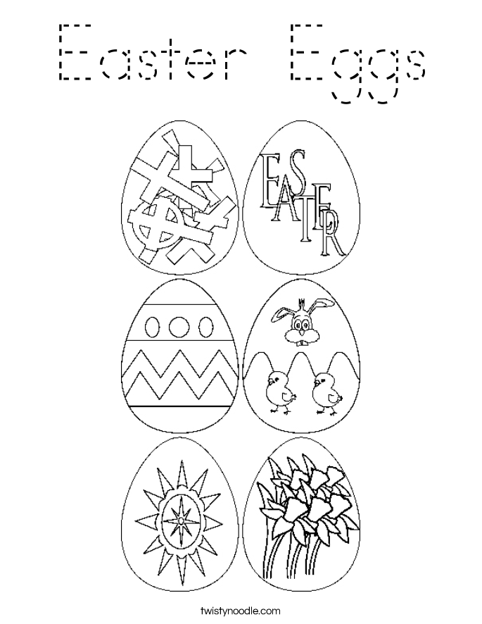 Easter Eggs Coloring Page