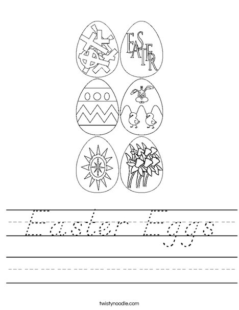 6 Easter Eggs Worksheet