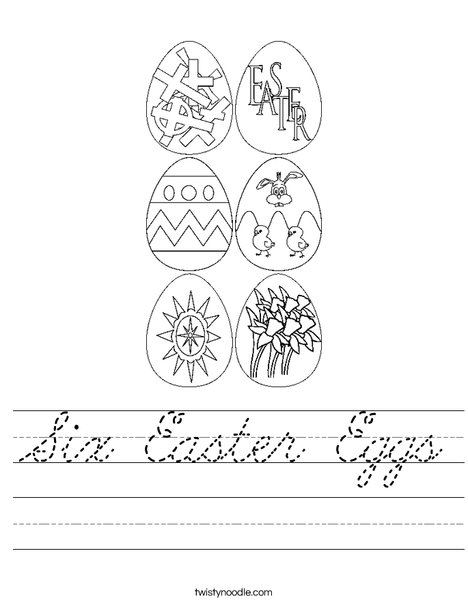 6 Easter Eggs Worksheet