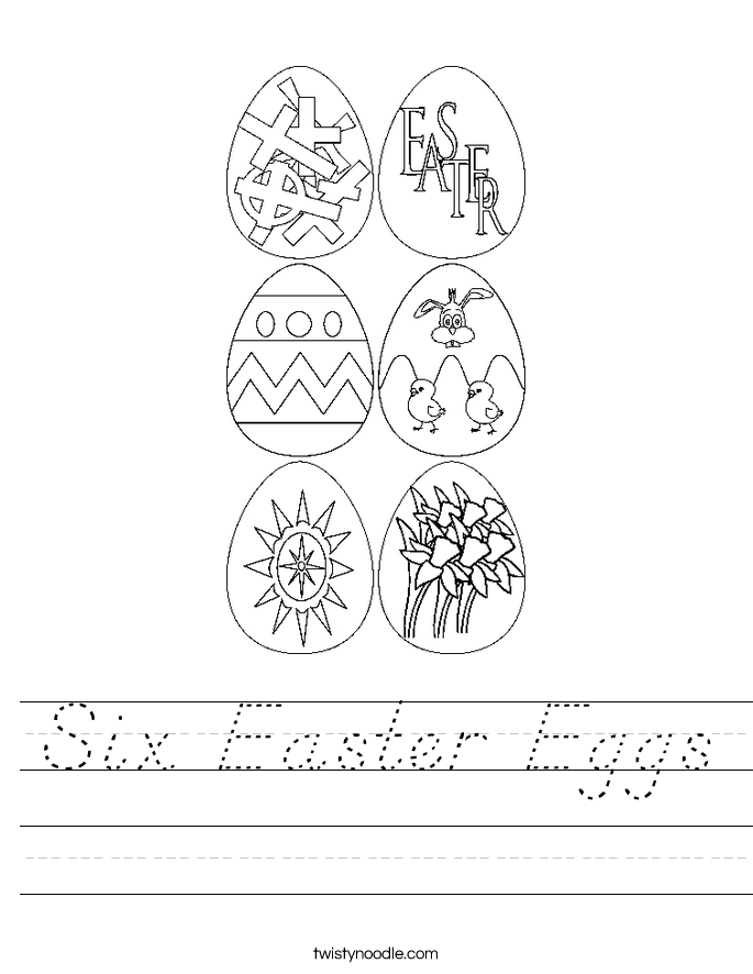 Six Easter Eggs Worksheet