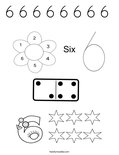 6 6 6 6 6 6 6 6  Coloring Page