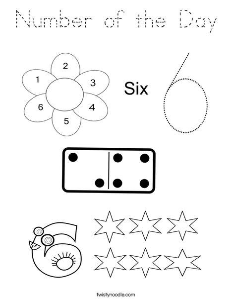 6 Coloring Page