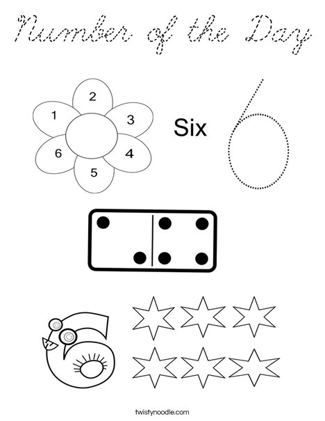 6 Coloring Page