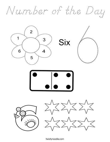 6 Coloring Page
