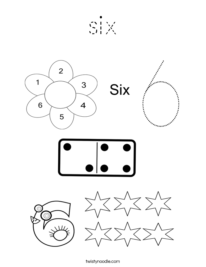 six Coloring Page