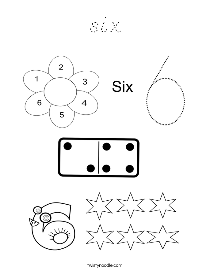 six Coloring Page