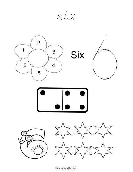 6 Coloring Page