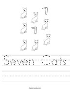 Seven Cats Handwriting Sheet
