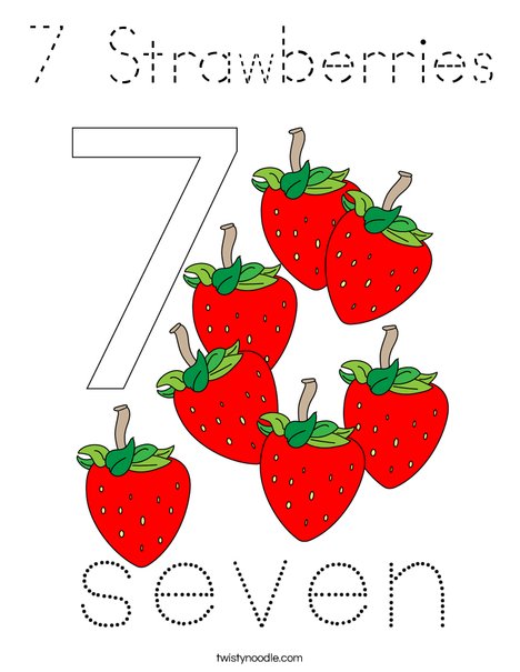 7 Strawberries Coloring Page
