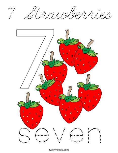 7 Strawberries Coloring Page