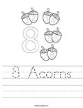 8 Acorns Worksheet