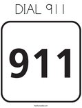 DIAL 911Coloring Page