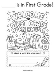 _____ is in First Grade Coloring Page
