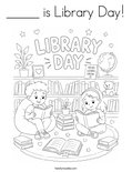 _____ is Library Day! Coloring Page