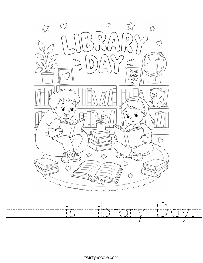 _____ is Library Day! Worksheet