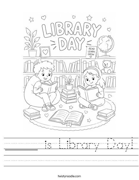 _____ is Library Day! Worksheet