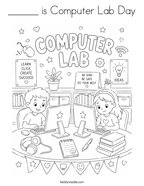 ______ is Computer Lab Day Coloring Page