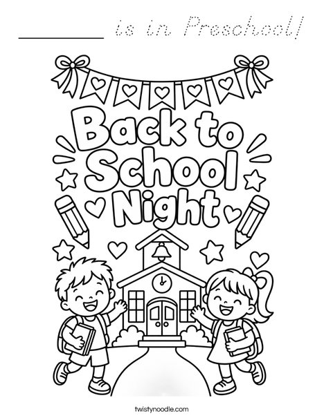 ______ is in Preschool! Coloring Page