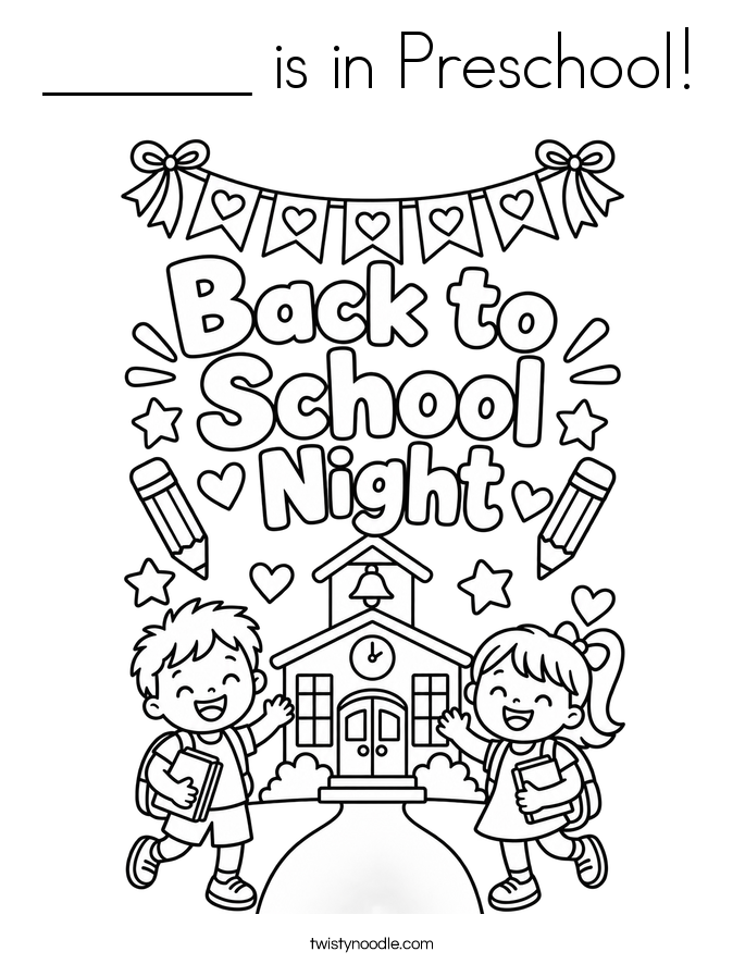______ is in Preschool! Coloring Page