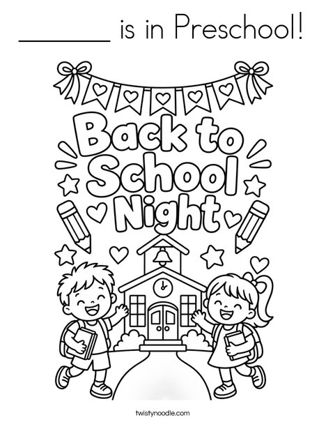______ is in Preschool! Coloring Page