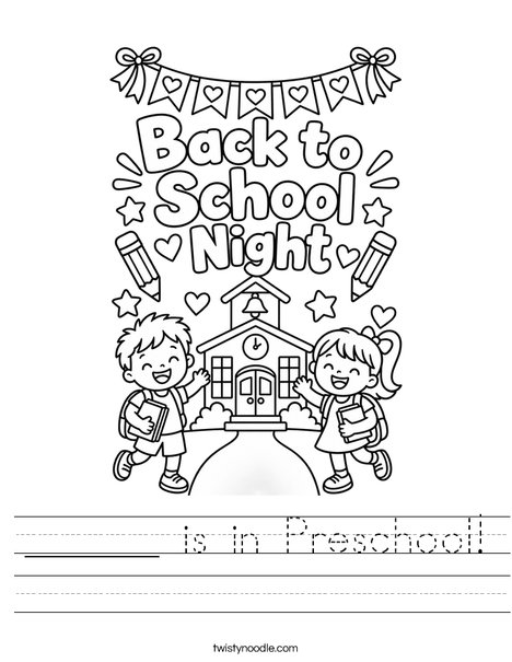 ______ is in Preschool! Worksheet