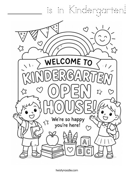 _______ is in Kindergarten! Coloring Page