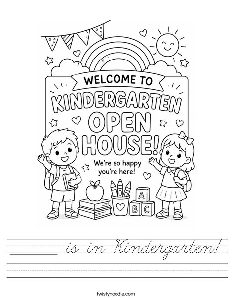 _______ is in Kindergarten! Worksheet