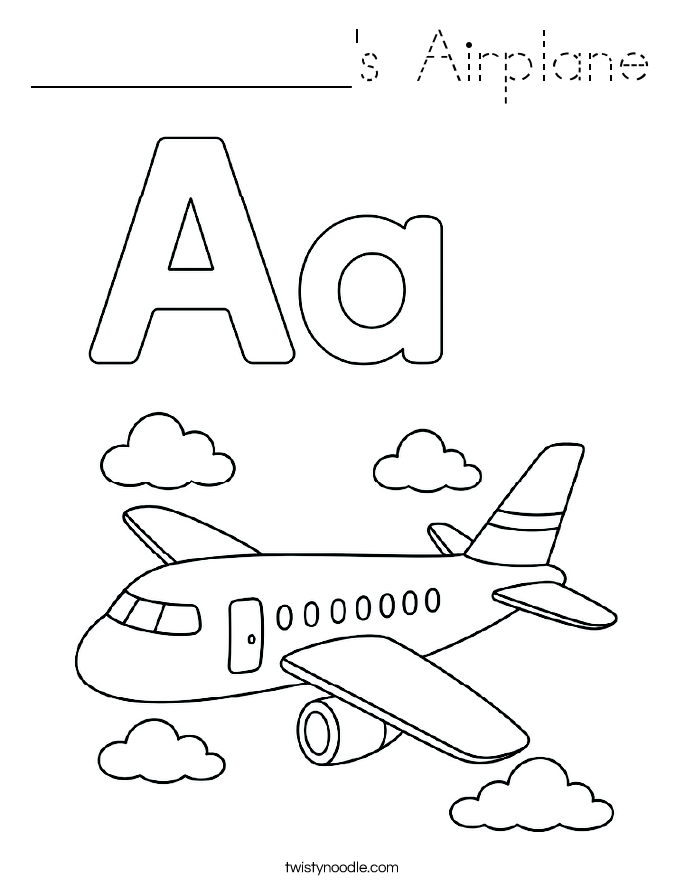 __________'s Airplane Coloring Page