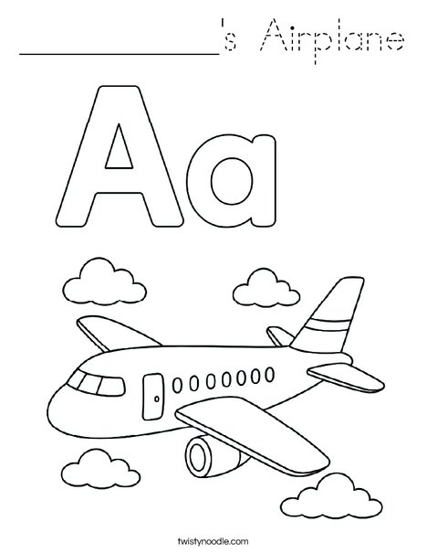 __________'s Airplane Coloring Page