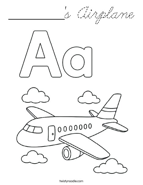 __________'s Airplane Coloring Page
