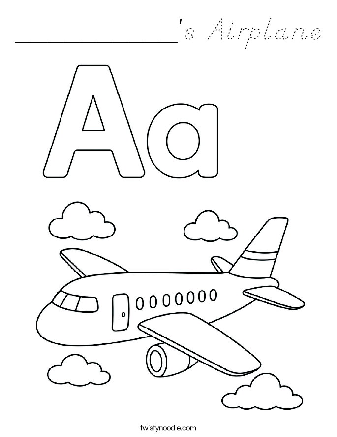 __________'s Airplane Coloring Page