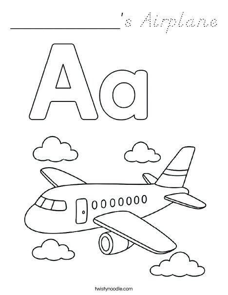 __________'s Airplane Coloring Page