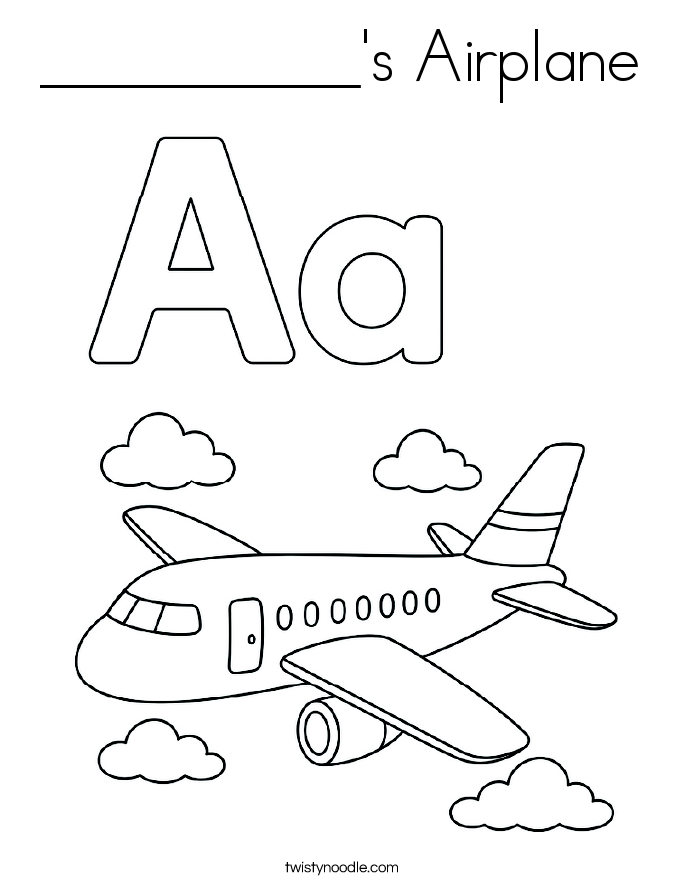 __________'s Airplane Coloring Page