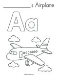 __________'s Airplane Coloring Page