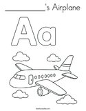 __________'s Airplane Coloring Page