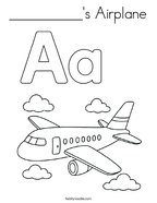 __________'s Airplane Coloring Page