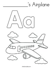 __________'s Airplane Coloring Page